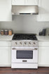 Kucht 30" Gas Range in Stainless Steel with White Oven Door, KNG301-W