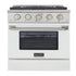Kucht 30" Gas Range in Stainless Steel with White Oven Door, KNG301-W