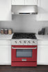 Kucht 30" Propane Range, Stainless Steel, Red Oven Door, KNG301/LP-R