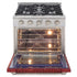 Kucht 30" Propane Range, Stainless Steel, Red Oven Door, KNG301/LP-R