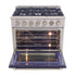 Kucht 36" Gas Range, Stainless Steel with Blue Oven Door, KNG361-B