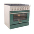 Kucht 36" Gas Range, Stainless Steel with Green Oven Door, KNG361-G