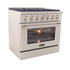Kucht 36" Gas Range, Stainless Steel with Silver Oven Door, KNG361-S