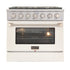 Kucht 36" Gas Range, Stainless Steel with White Oven Door, KNG361-W