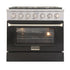 Kucht 36" Propane Range in Stainless Steel, Black Door, KNG361/LP-K