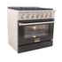 Kucht 36" Propane Range in Stainless Steel, Black Door, KNG361/LP-K