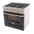 Kucht 36" Propane Range in Stainless Steel, Black Door, KNG361/LP-K