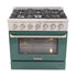 Kucht 36" Propane Range, in Stainless Steel, Green Door, KNG361/LP-G