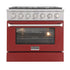 Kucht 36" Propane Range in Stainless Steel, Red Door, KNG361/LP-R