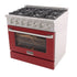 Kucht 36" Propane Range in Stainless Steel, Red Door, KNG361/LP-R