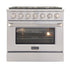 Kucht 36" Propane Range in Stainless Steel, Silver Door, KNG361/LP-S