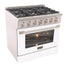 Kucht 36" Propane Range in Stainless Steel, White Door, KNG361/LP-W