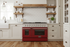 Kucht 48" Gas Range in Stainless Steel, Red Oven Doors, KNG481-R