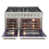 Kucht 48" Gas Range in Stainless Steel, White Oven Doors, KNG481-W