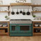 Kucht 48" Gas Range in Stainless Steel with Green Oven Doors, KNG481-G