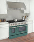 Kucht 48" Gas Range in Stainless Steel with Green Oven Doors, KNG481-G