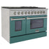 Kucht 48" Gas Range in Stainless Steel with Green Oven Doors, KNG481-G