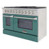 Kucht 48" Gas Range in Stainless Steel with Green Oven Doors, KNG481-G