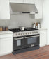 Kucht 48" Gas Range, Stainless Steel, Black Oven Doors, KNG481-K