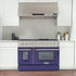 Kucht 48" Gas Range, Stainless Steel with Blue Oven Doors, KNG481-B