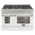 Kucht 48" Propane Range in Stainless Steel, White Doors, KNG481/LP-W