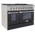 Kucht 48" Propane Range, Stainless Steel, Black Doors, KNG481/LP-K