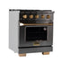 Kucht Gemstone Professional 30 in. 4.2 cu. ft. Natural Gas Range with Sealed Burners and Convection Oven in Titanium Stainless Steel KEG303