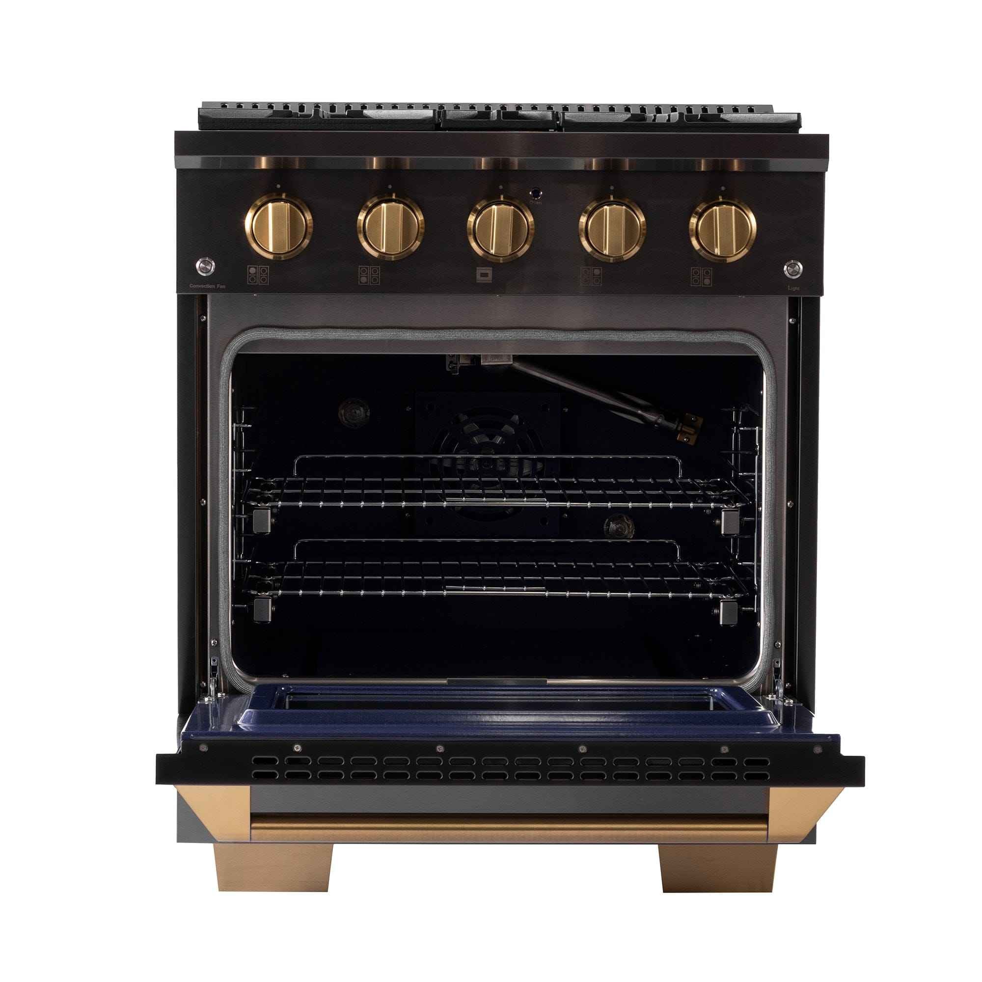 Kucht Gemstone Professional 30 in. 4.2 cu. ft. Propane Gas Range with Sealed Burners and Convection Oven in Titanium Stainless Steel KEG303/LP