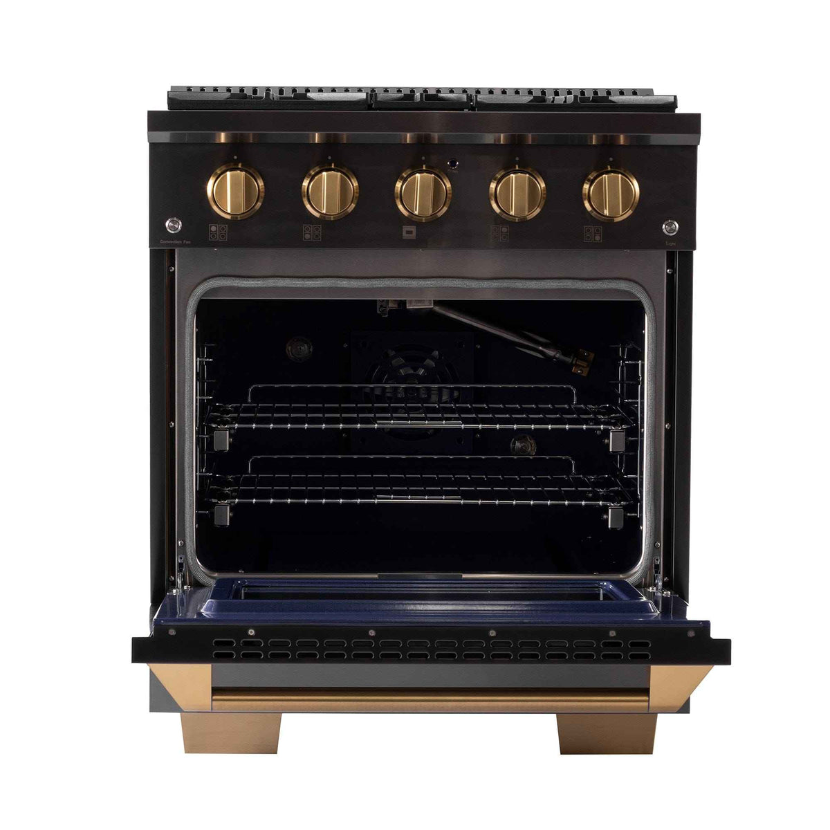 Kucht Gemstone Professional 30 in. 4.2 cu. ft. Propane Gas Range with Sealed Burners and Convection Oven in Titanium Stainless Steel KEG303/LP