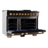 Kucht Gemstone Professional 48 in. 6.7 cu. ft. Natural Gas Range with Sealed Burners, Griddle/Grill and Two Ovens - One Convection - in Titanium Stainless Steel KEG483