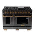 Kucht Gemstone Professional 48 in. 6.7 cu. ft. Propane Gas Range with Sealed Burners, Griddle/Grill and Two Ovens - One Convection - in Titanium Stainless Steel KEG483/LP