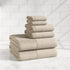 Cotton Linen-Like Border 6-Piece Towel Set - Priya Collection