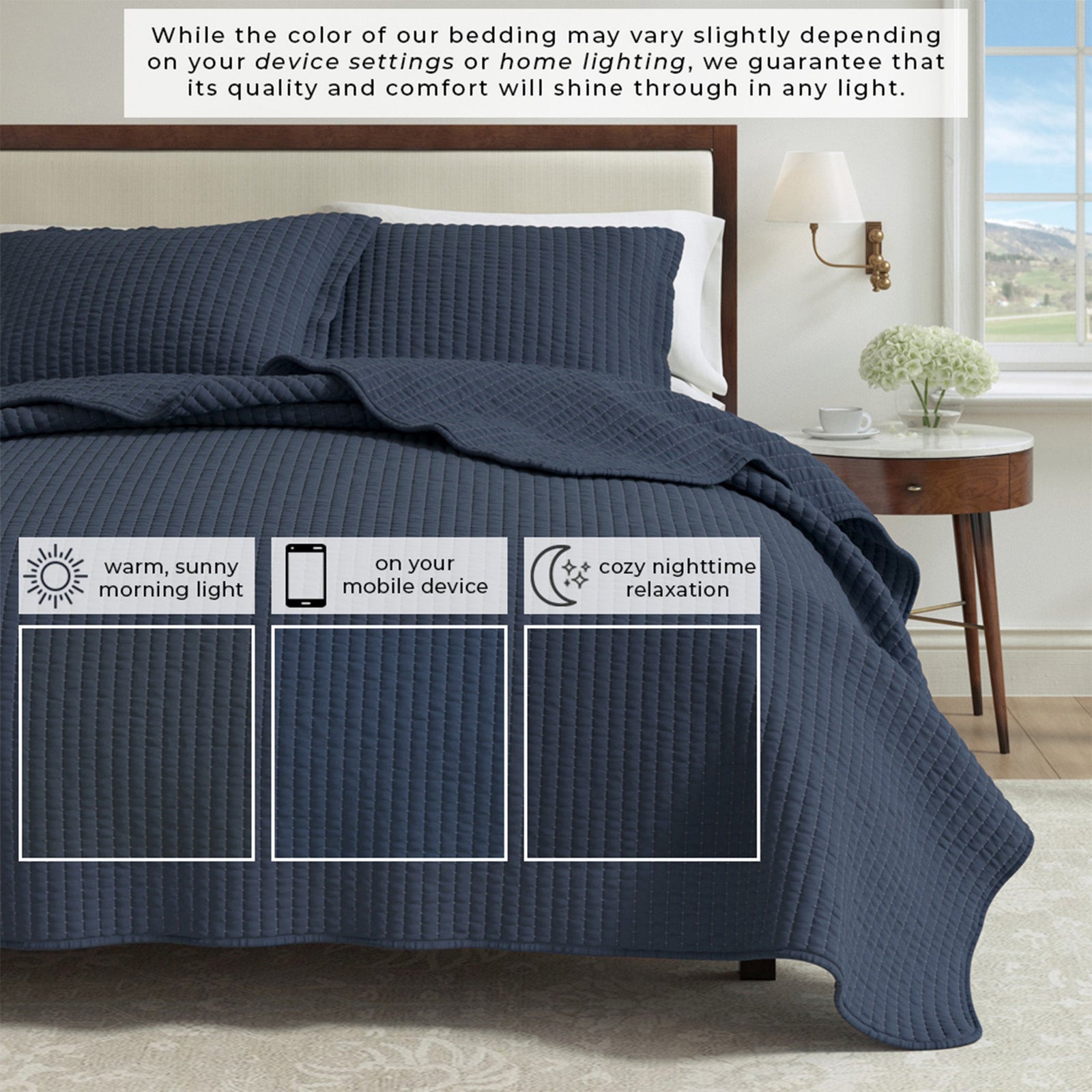 3-Piece Solid Quilt - Alicia Collection
