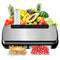 NutriChef Food Vacuum Sealer Machine Stainless Steel Automatic Air Sealing System for Dry/Moist Foods LED Touch Controls Includes Vacuum Hose Bag Roll and Wine Stopper 110W Suction Power 14"x6"