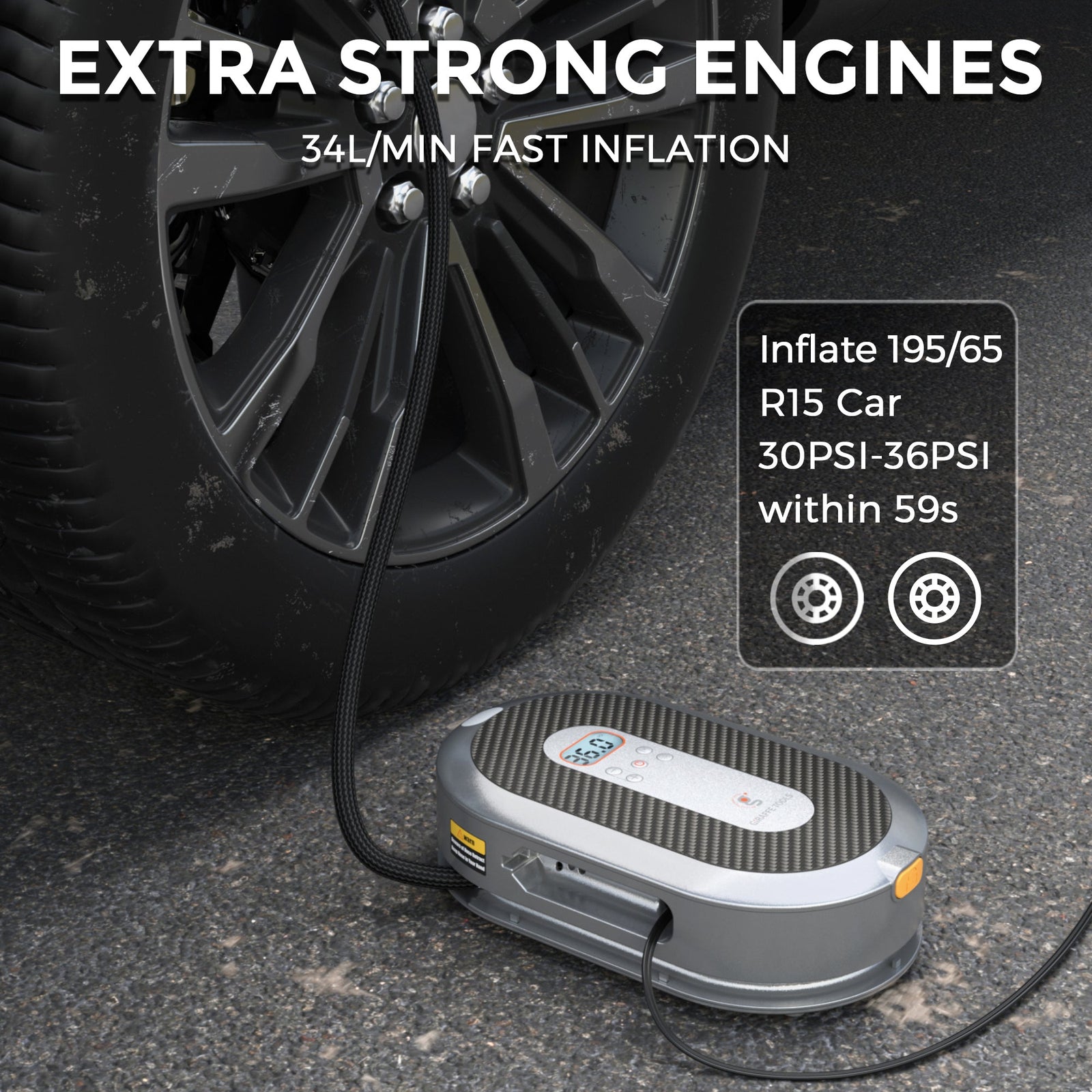 Retractable Car Tire Inflator