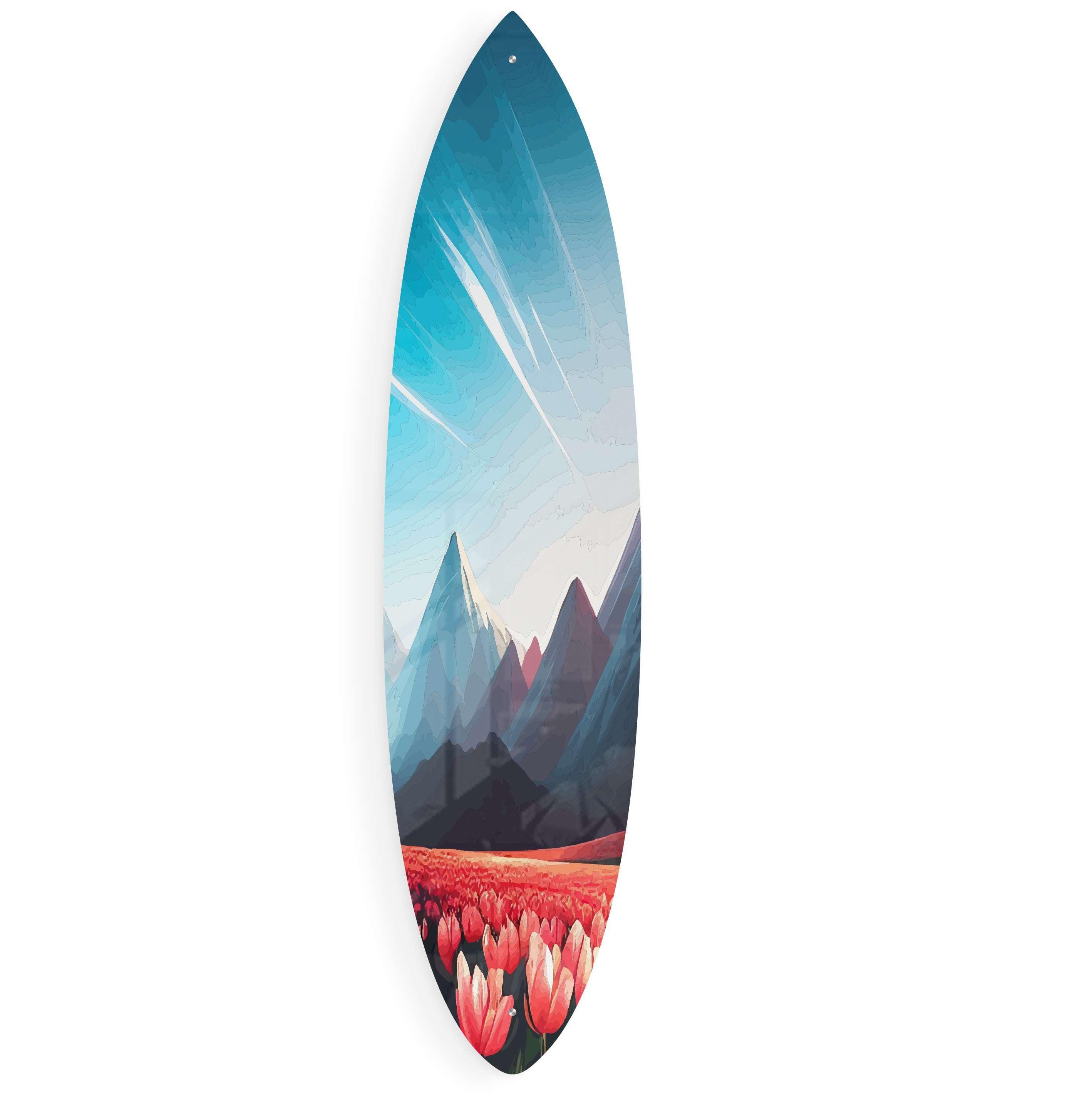 Landscape Pattern Acrylic Surfboard Wall Art