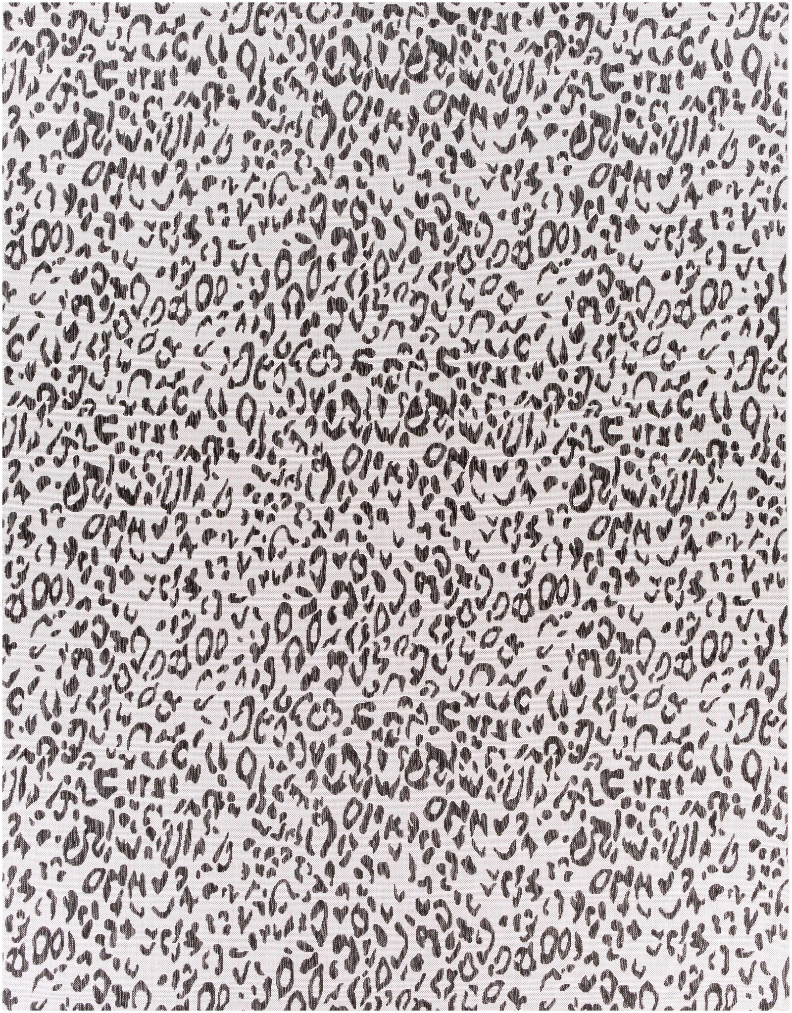 Alderbury White Leopard Print Rug