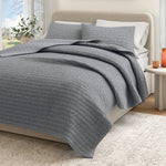 100% Cotton Honeycomb Waffle Garment Washed Quilt Set - Genevieve Collection