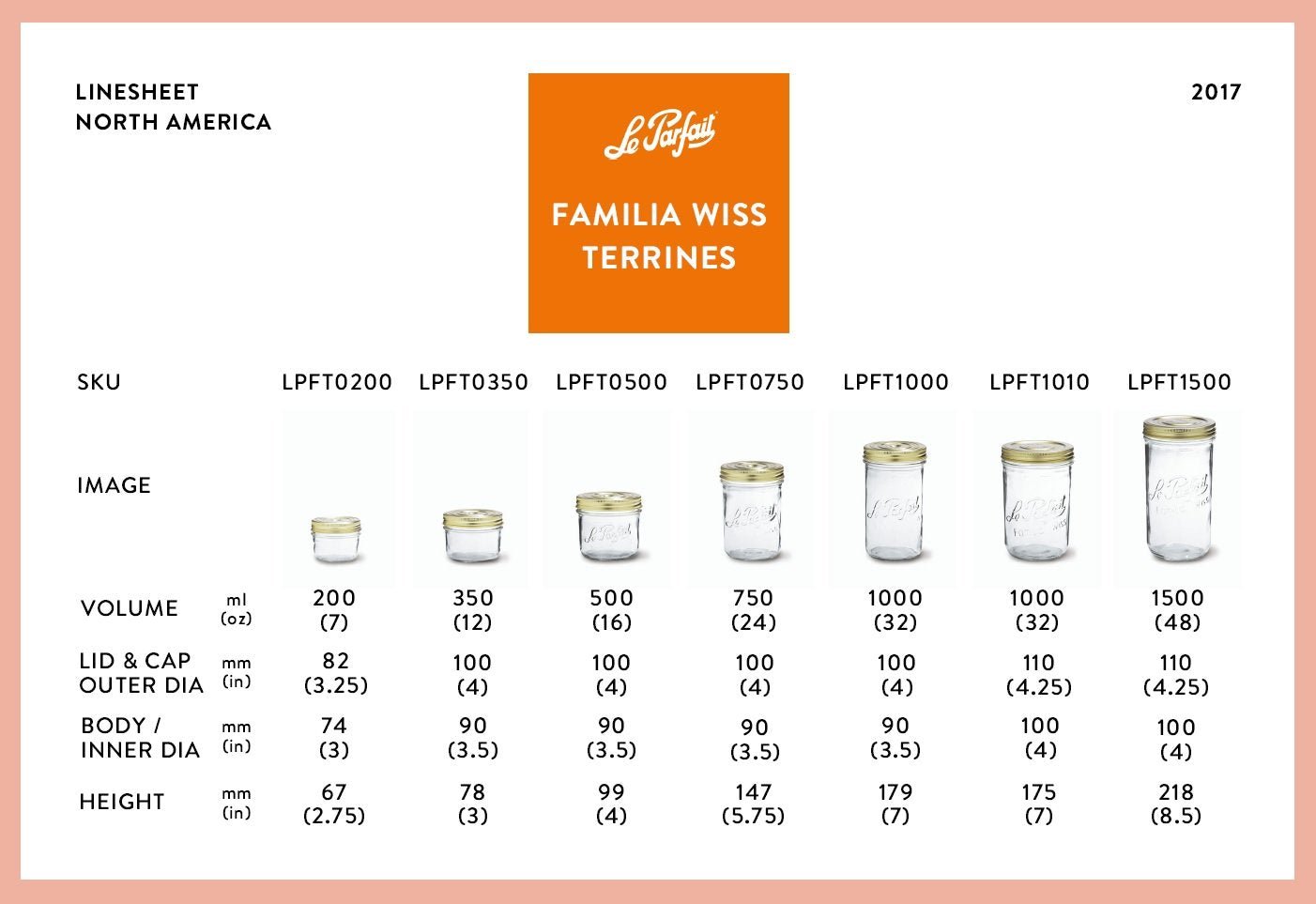 Le Parfait Familia Wiss Terrines Food Storage Containers