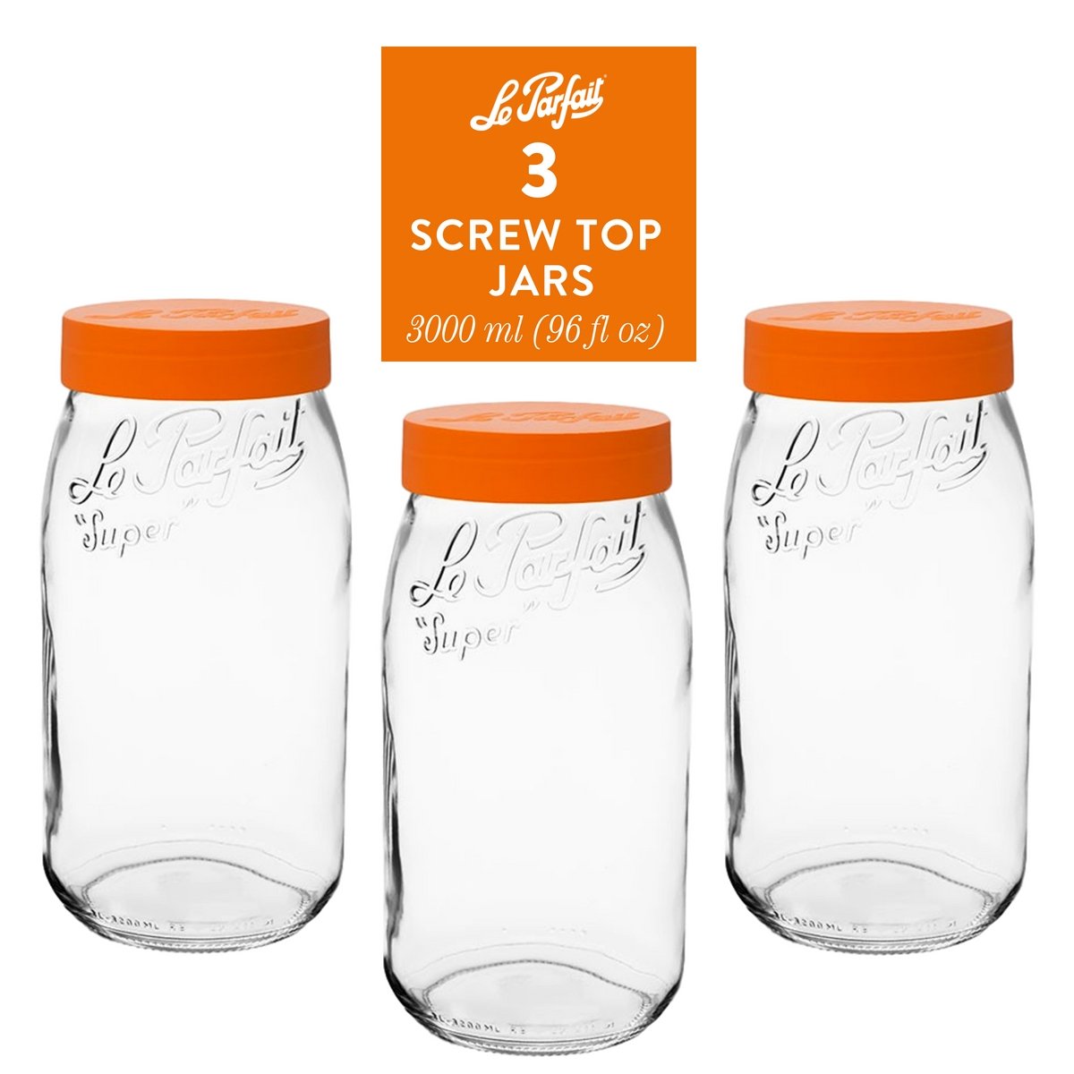 Le Parfait Screw Top Jars Food Storage Containers