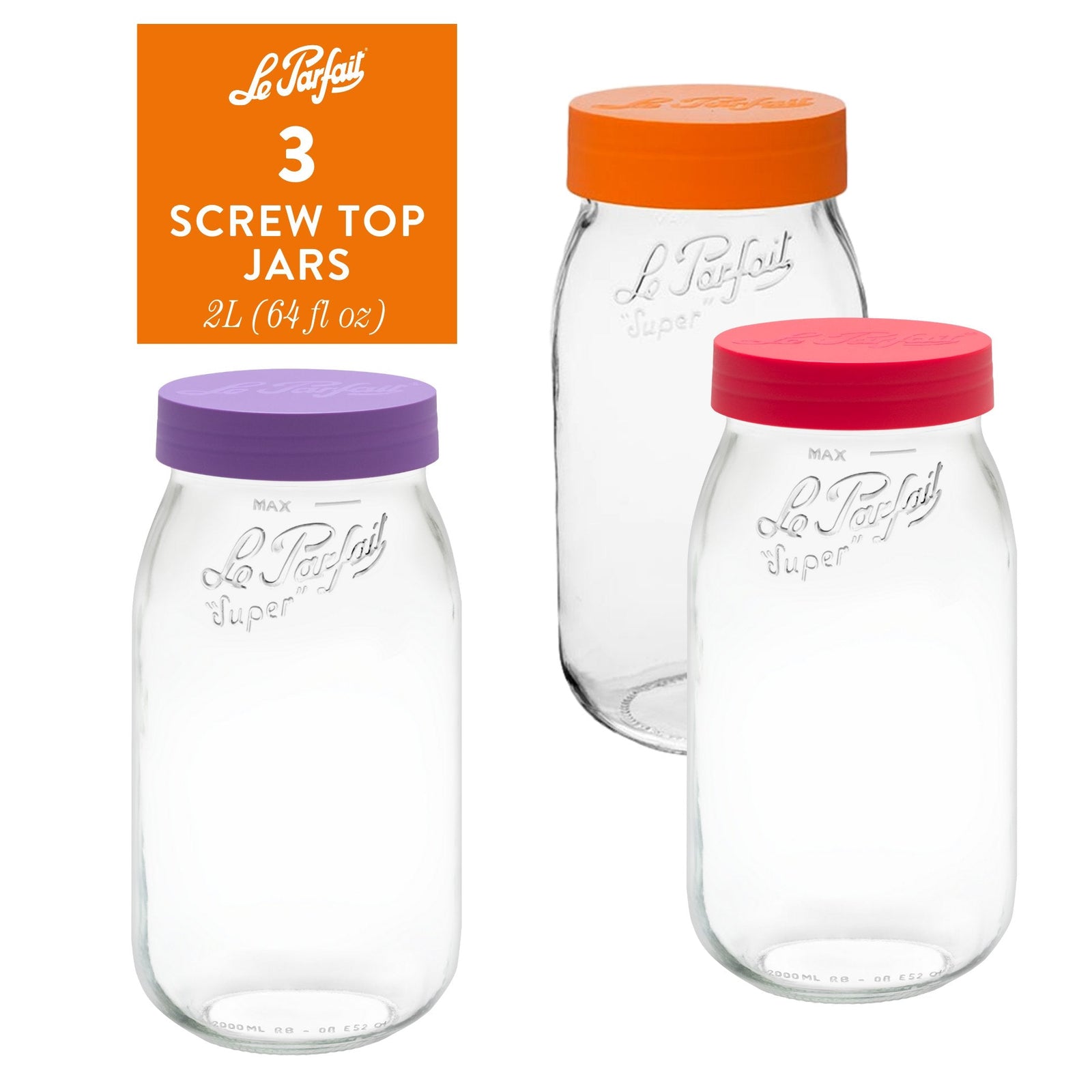 Le Parfait Screw Top Jars Food Storage Containers