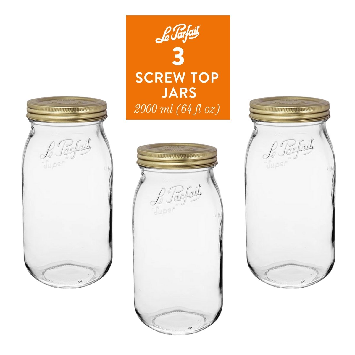 Le Parfait Screw Top Jars Food Storage Containers