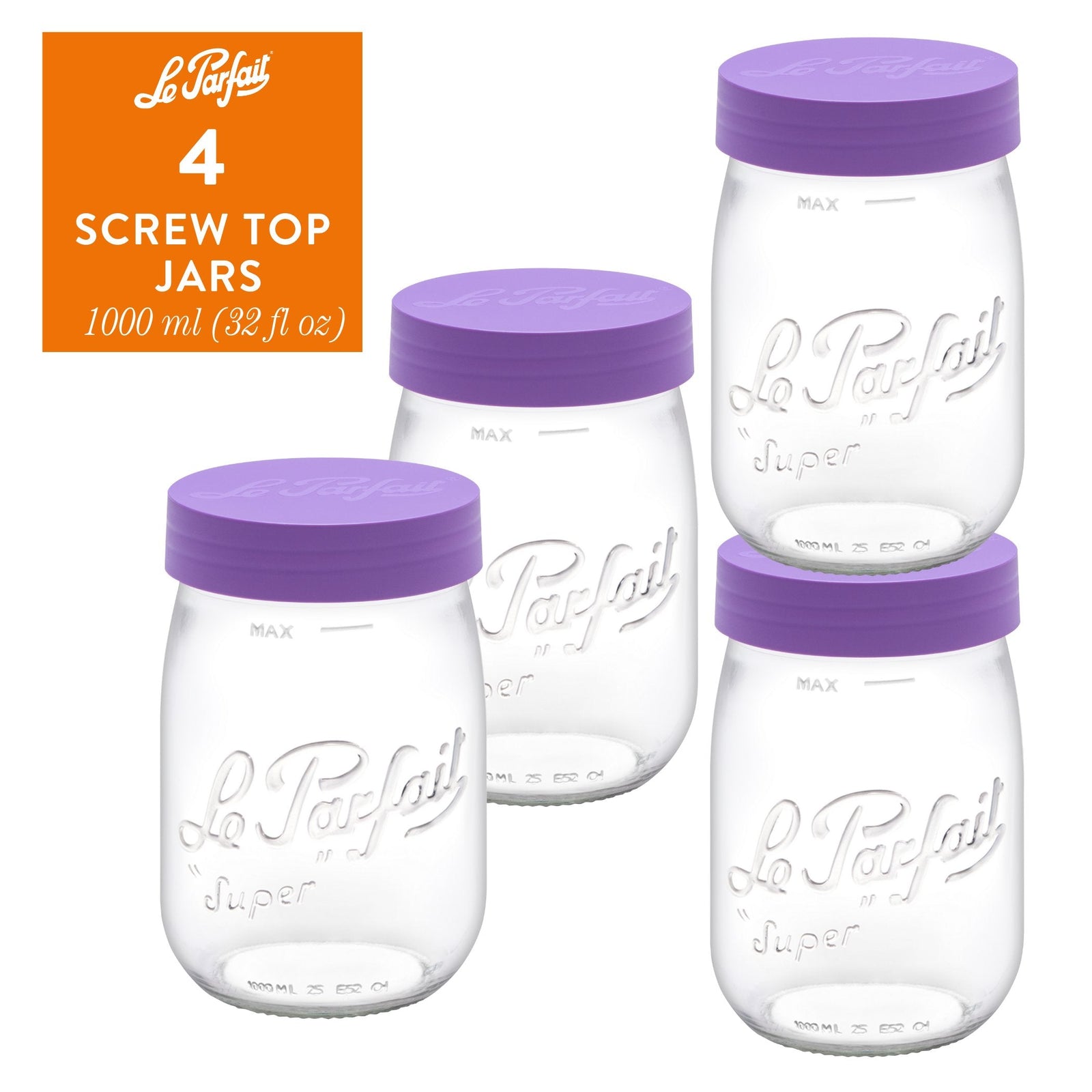 Le Parfait Screw Top Jars Food Storage Containers