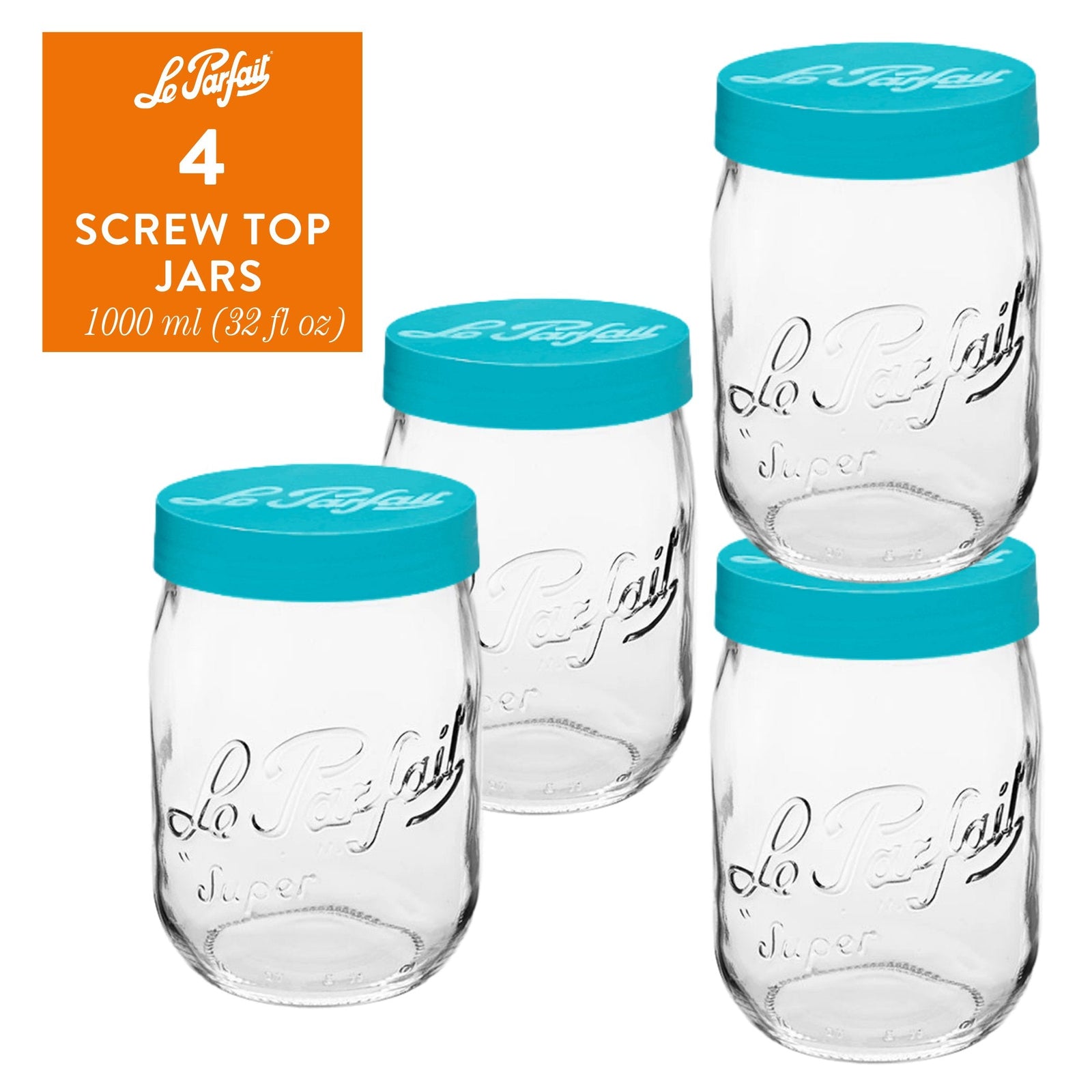 Le Parfait Screw Top Jars Food Storage Containers
