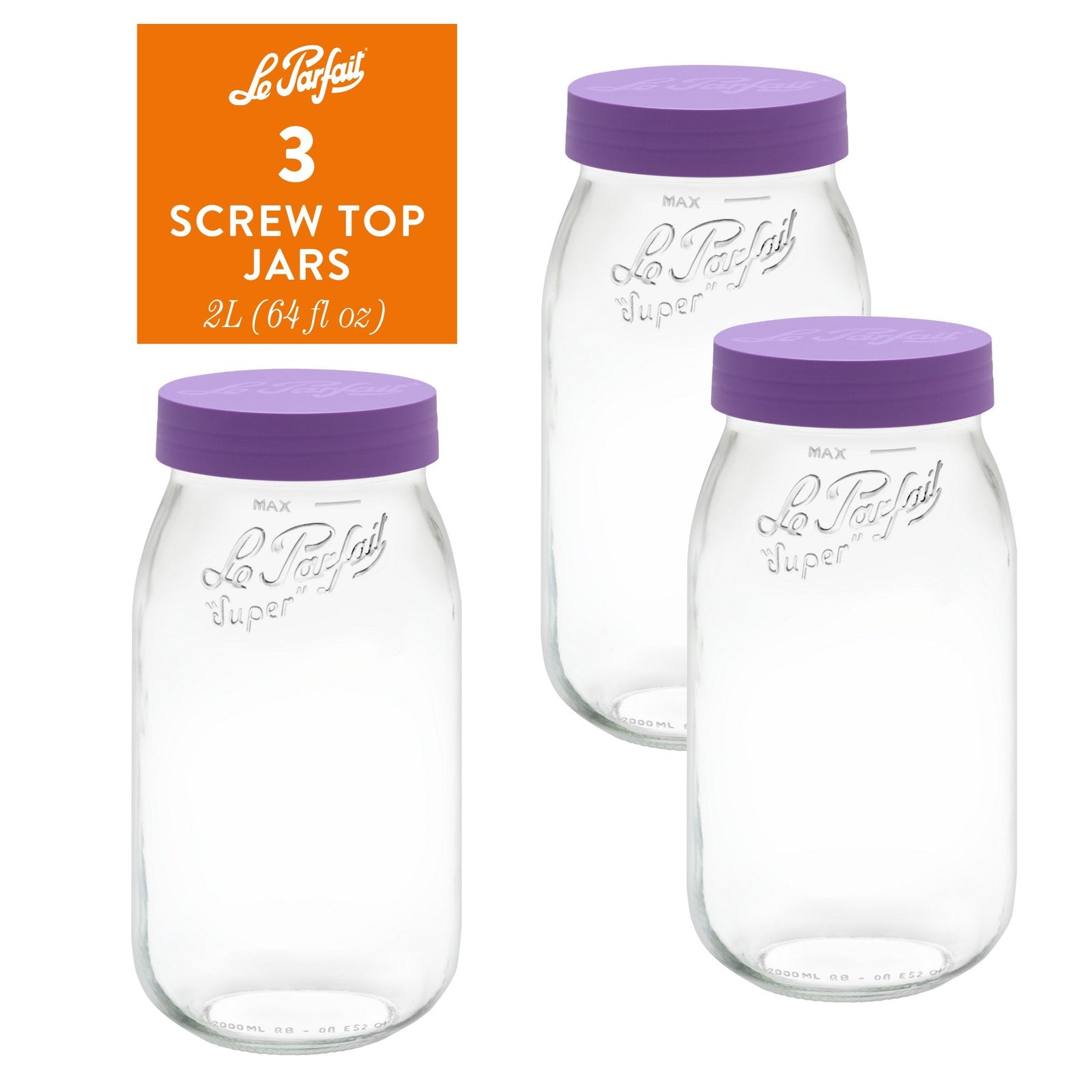 Le Parfait Screw Top Jars Food Storage Containers