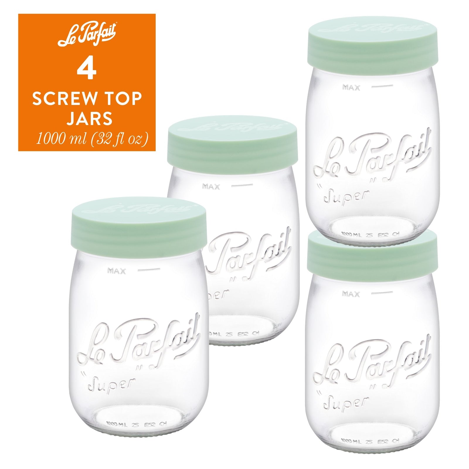Le Parfait Screw Top Jars Food Storage Containers
