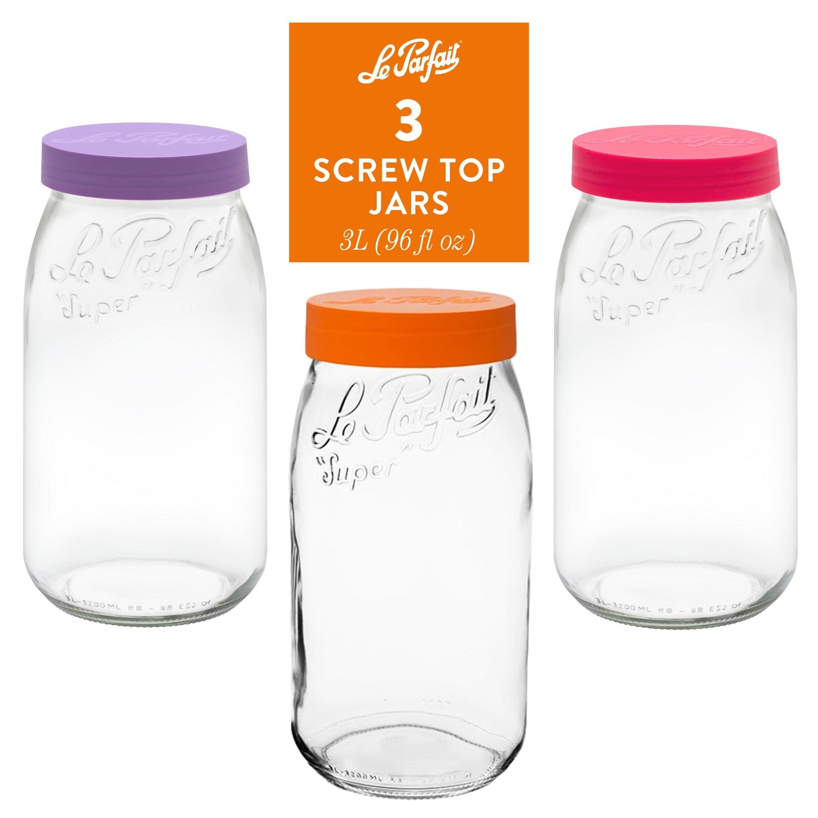 Le Parfait Screw Top Jars Food Storage Containers