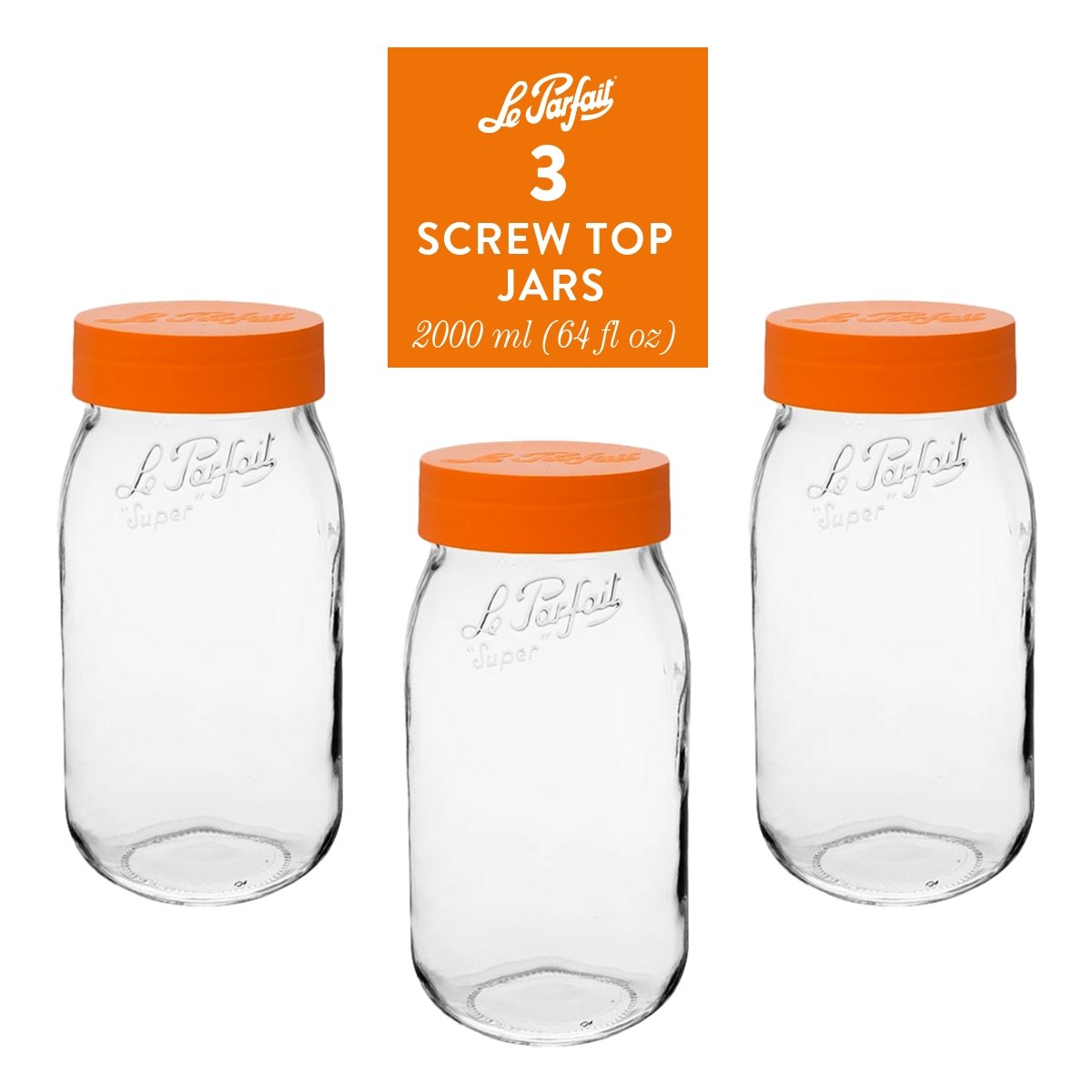 Le Parfait Screw Top Jars Food Storage Containers