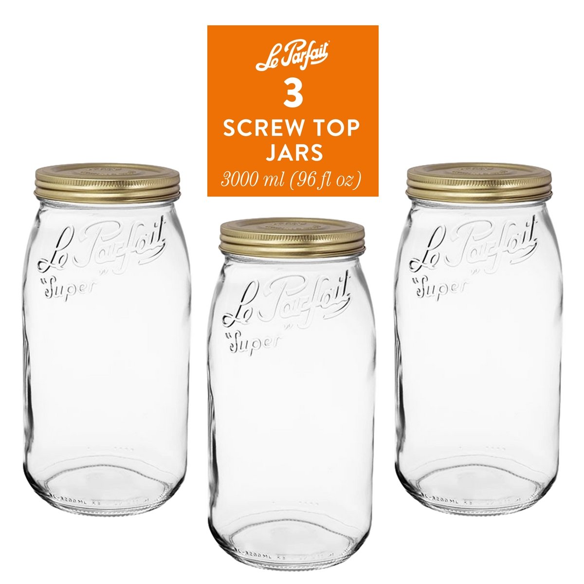 Le Parfait Screw Top Jars Food Storage Containers