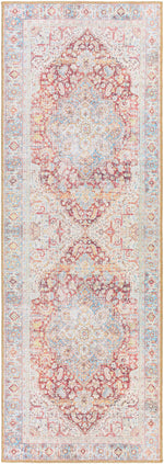 Cream Rust Leeston Vintage Washable Area Rug - Clearance